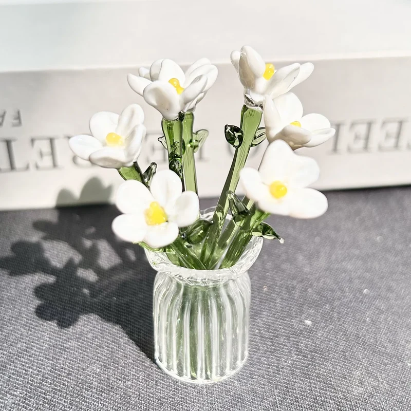 Mini Glass Vase with Eternal Flower Bouquet
