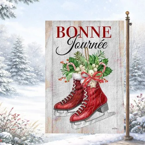 Drapeau décoratif "Les patins rouges"