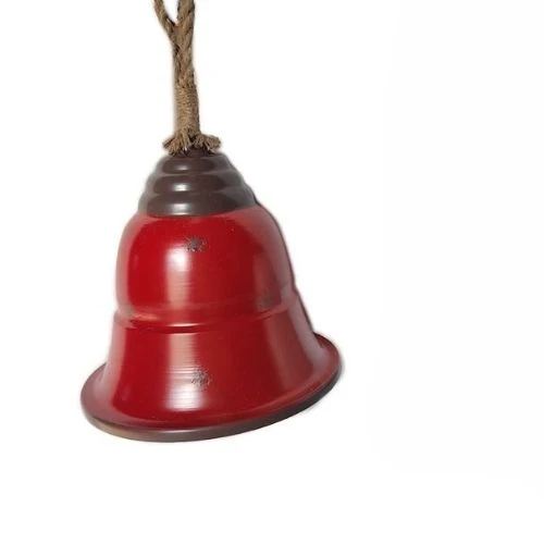 Grande cloche décorative en métal rouge