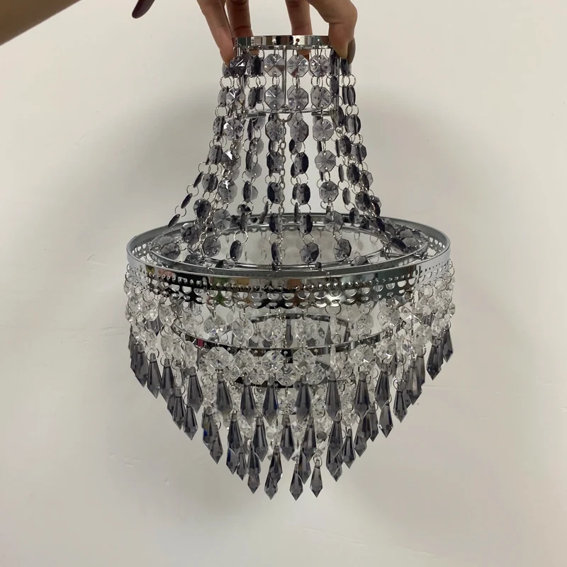 5-Tier Beaded Chrome Lamp Shade