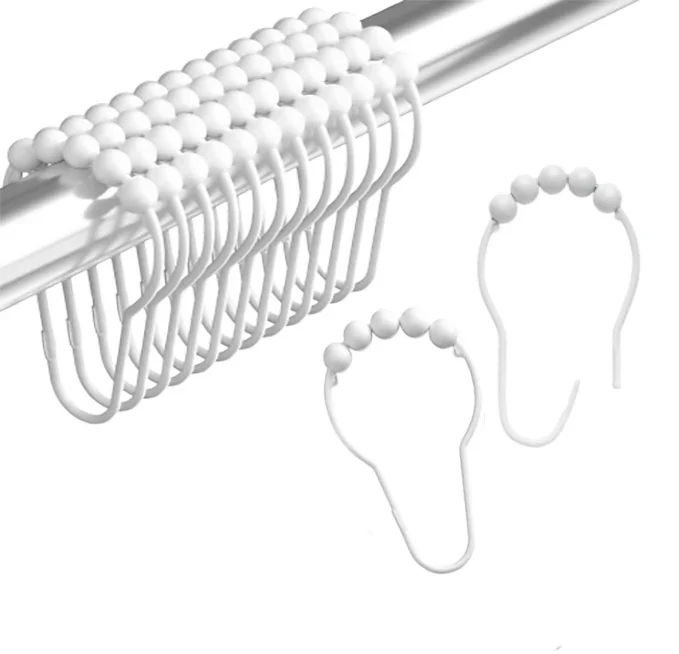 Crochets à Billes en Laiton pour Rideaux de Douche (12pcs)