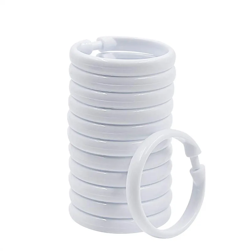 Anneaux en Plastique pour Rideau de Douche – Lot de 12