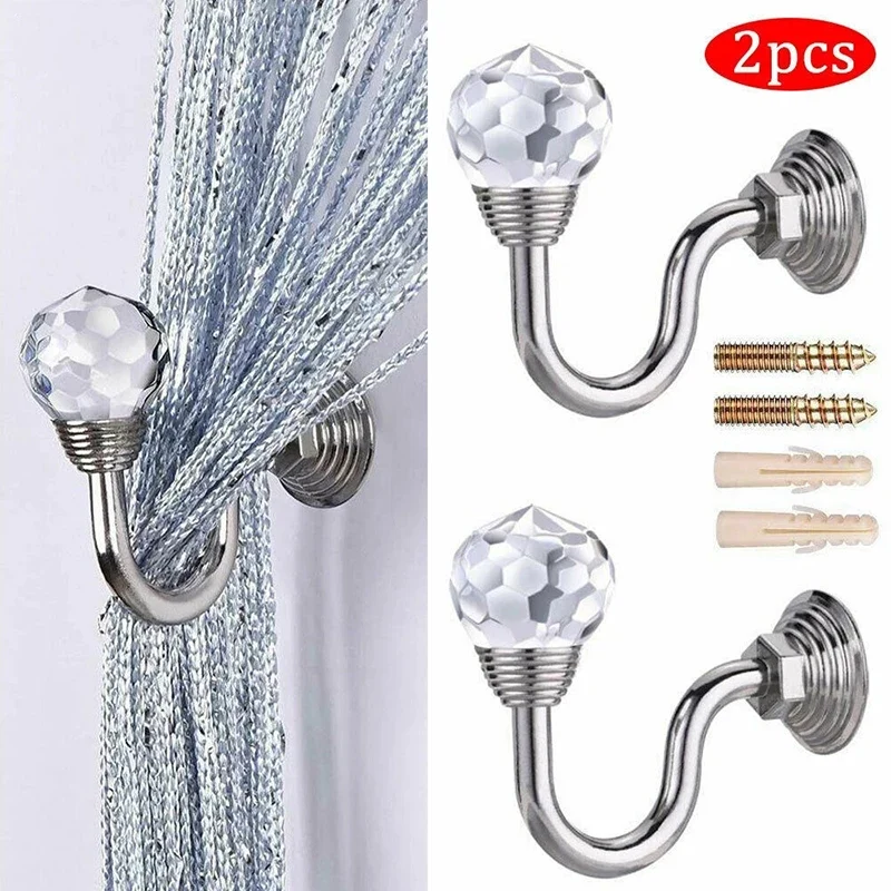 Crochets Muraux avec Cristal – Lot de 2