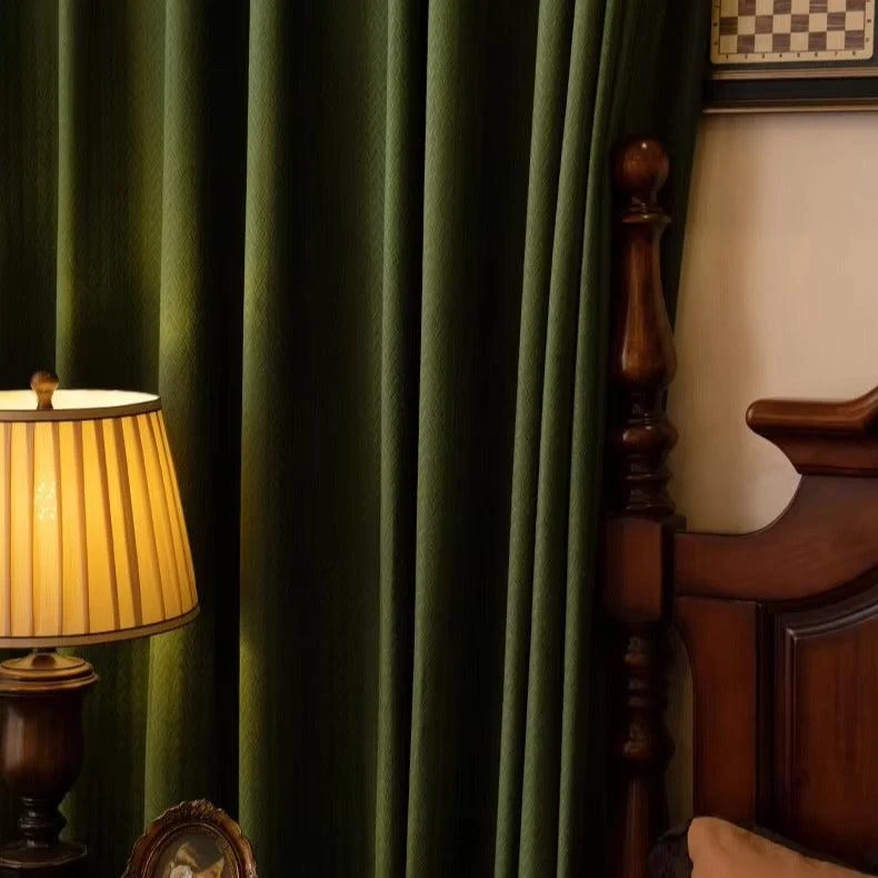 Rideau Vert Velours Salon