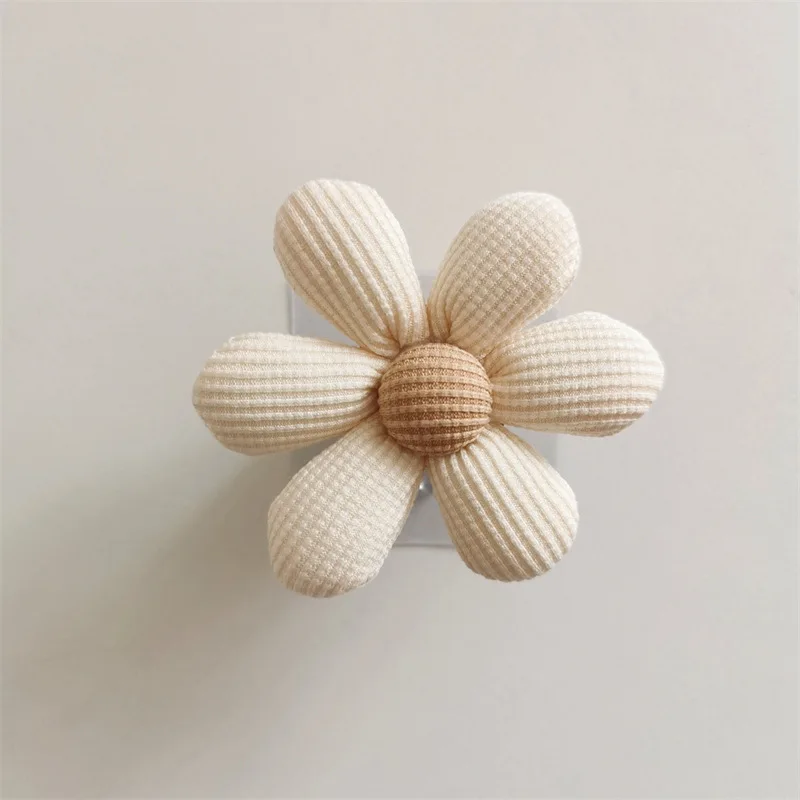 Wooden Flower Wall Hook with Adhesive Backing