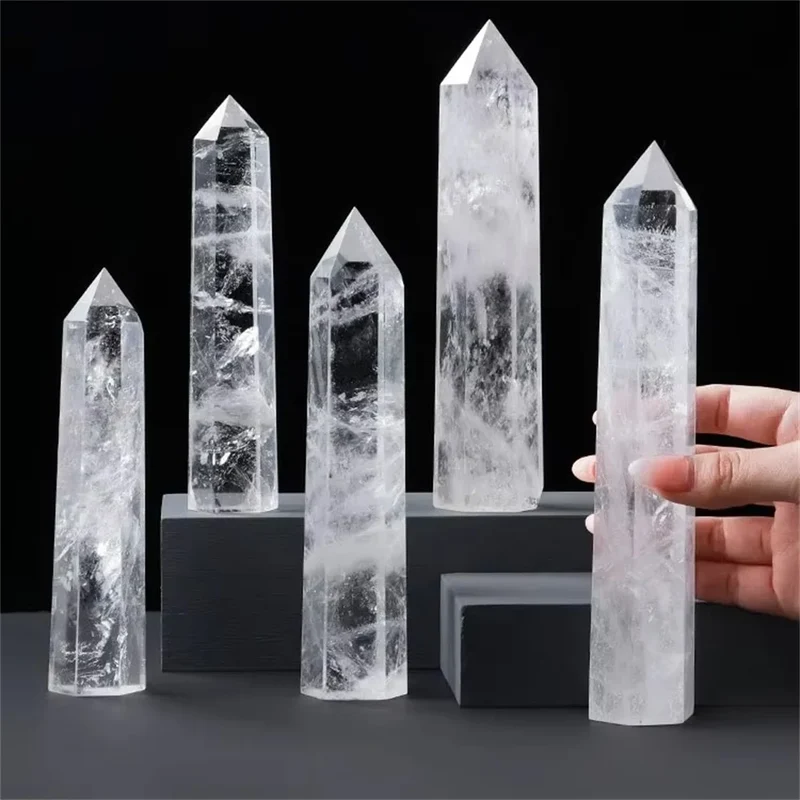Natural Clear Quartz Crystal Tower