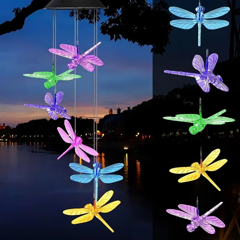 Color Changing Solar Wind Chimes