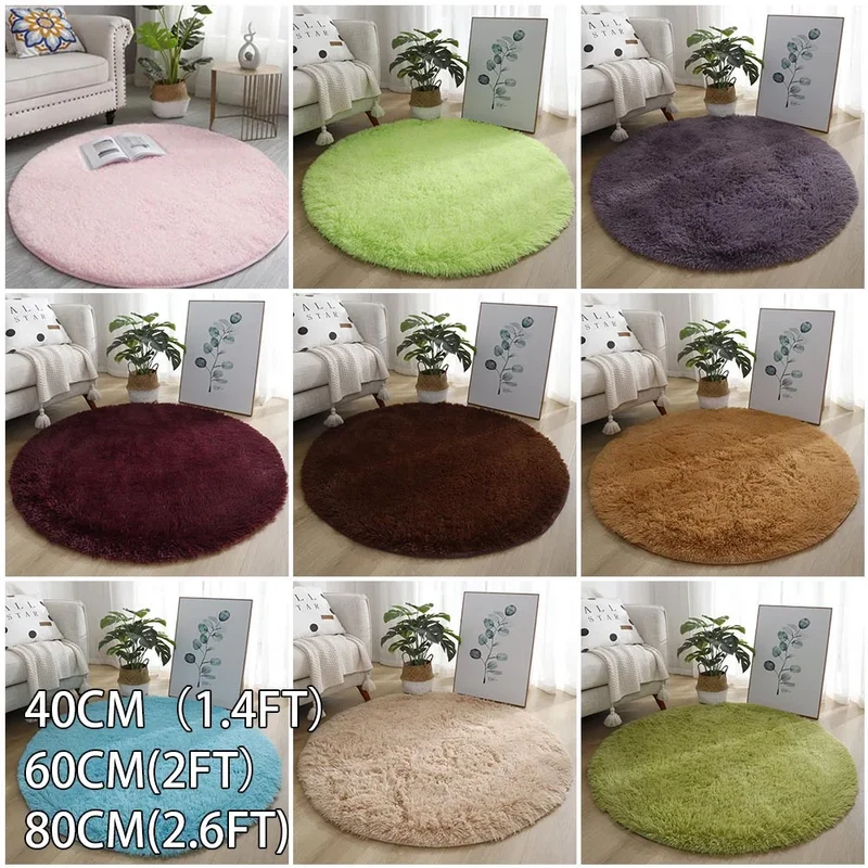 Ultra-Soft Round Shag Rug
