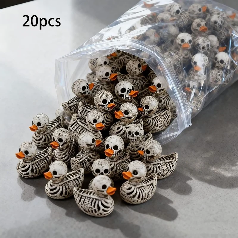 Gothic Skull Duck Figurines - Set of 20