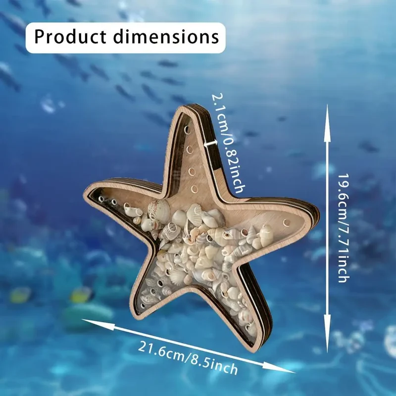 Starfish-Shaped Acrylic Seashell Display Case