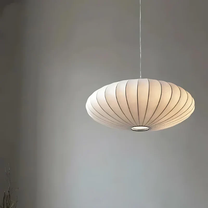 Japandi Hanglamp Zijde Wabi-Sabi Stijl – Minimalistische Kroonluchter met Natuurlijke Uitstraling 30 cm | Sansoti