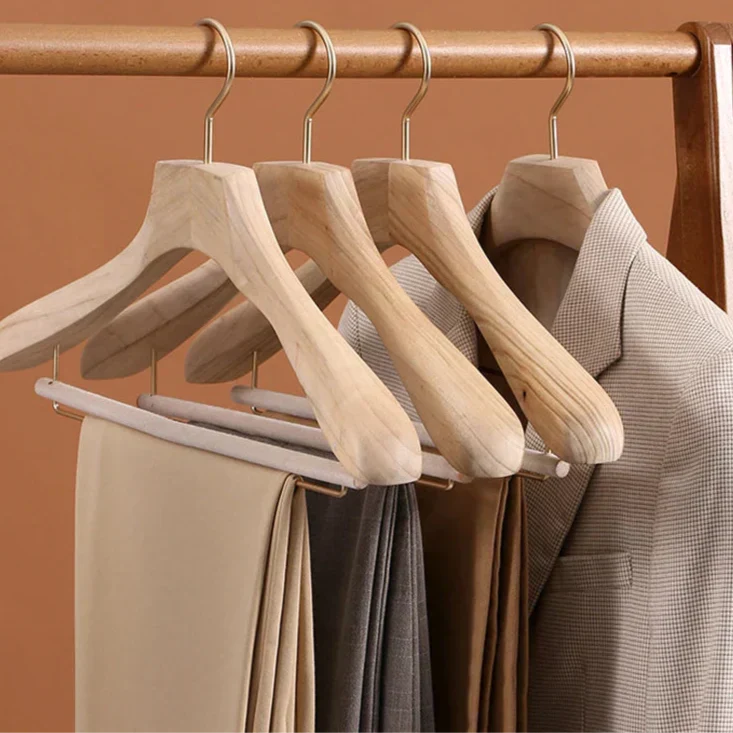Overhemdhangers Hout Set van 2 Antislip Brede Schouder | Sansoti