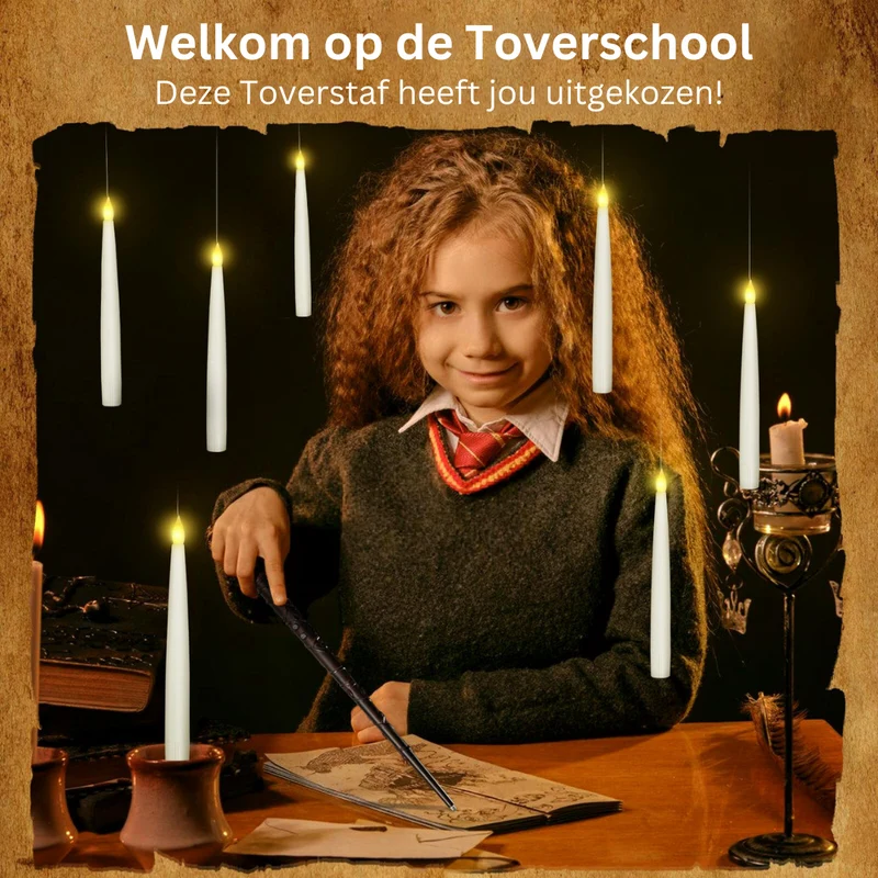 LED Vlamloze Kaarsen met Toverstaf Afstandsbediening – Veilige Sfeerverlichting voor Feesten en Thuis | Sansoti