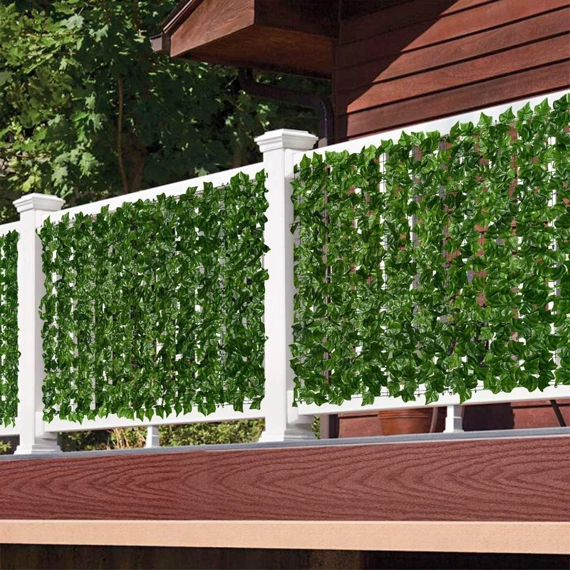 Kunstklimop Haag Uitschuifbare Tuinafscheiding Privacy Scherm Groen Bladerdek Flexibel 300x50cm | Sansoti