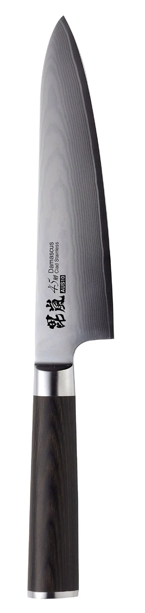 Pearl Metal AUS10 45-Layer Damascus 180mm Western Chef Knife "Hiran" (Silver F-2342)