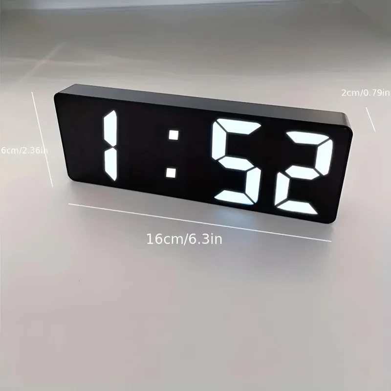 Digitale LED Spiegelwekker met Datum en Temperatuur — Minimalistisch Design voor Slaapkamer en Bureau | Sansoti