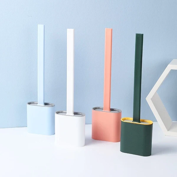 Toiletborstel met Flexibele Siliconen Kop – Hygiënisch en Modern Design voor Eenvoudige Reiniging | Sansoti