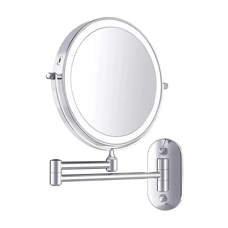 Wandmontage Make-up Spiegel met Vergroting en LED Verlichting | Verstelbaar | Oplaadbaar | Chroom | Sansoti