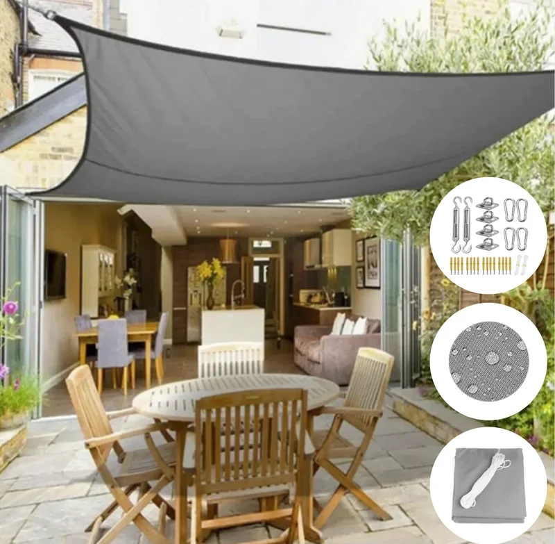 Waterdicht Schaduwdoek Driehoek of Vierkant voor Terras Balkon en Tuin | Sansoti