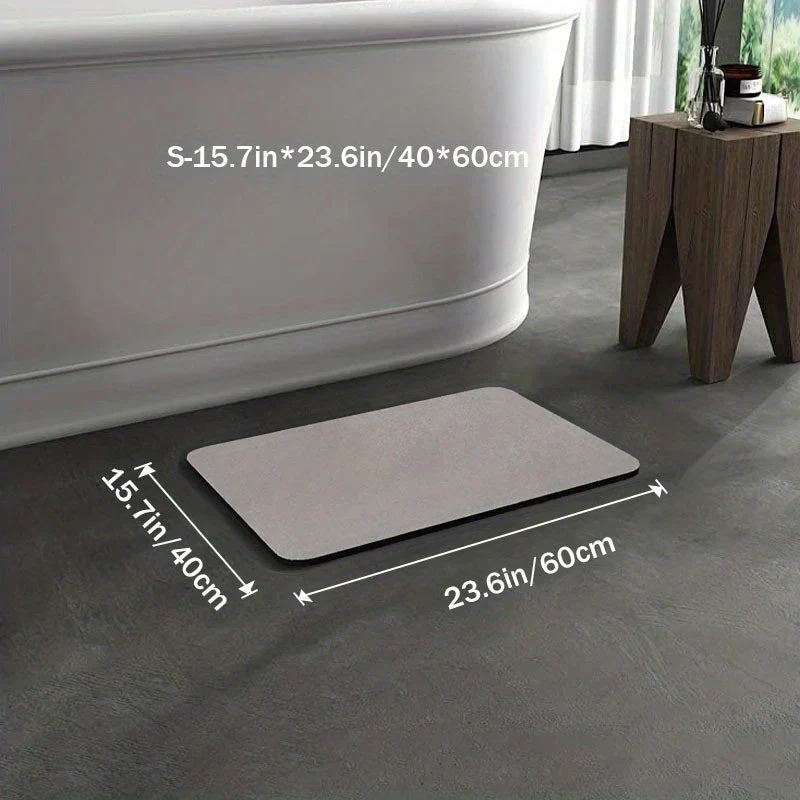 Tapis Bain Diatomite - Antidérapant, Séchage Rapide