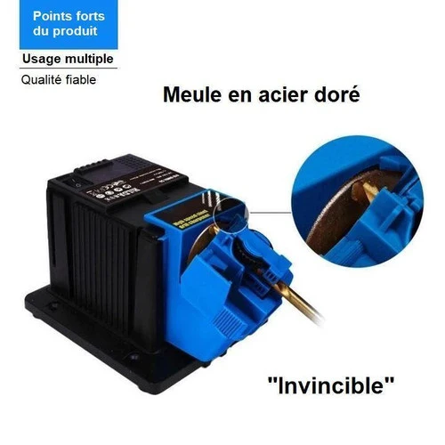 Aiguiseur Électrique Multifonctionnel Bleu et Rouge