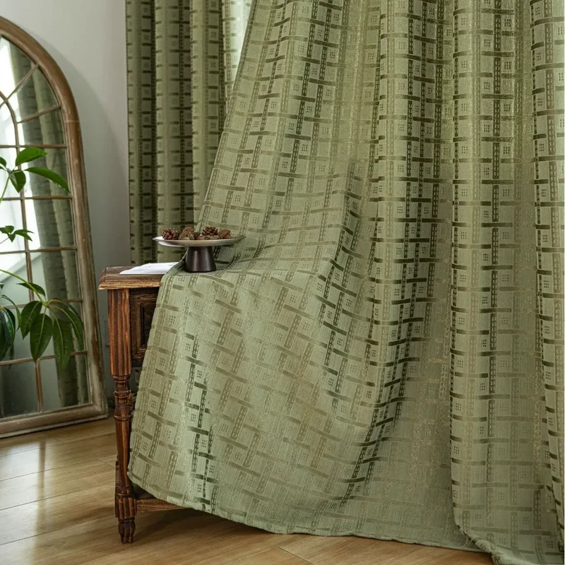 Rideau Vert Chambre Moderne
