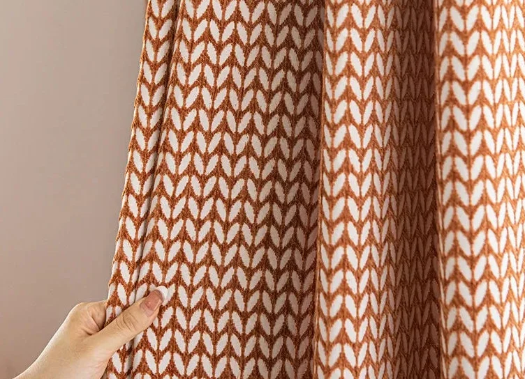 Rideau Moderne Rouge Motifs