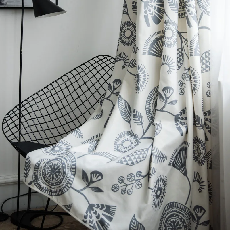 Rideau Blanc Motifs Moderne