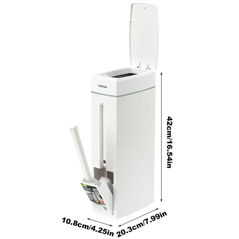 Elegant Bathroom Trash Can with Toilet Brush Holder