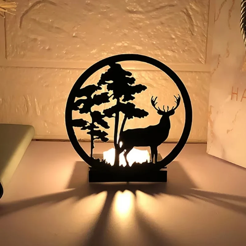 Bougeoir Animaux 3D en Métal – Silhouette en Fer