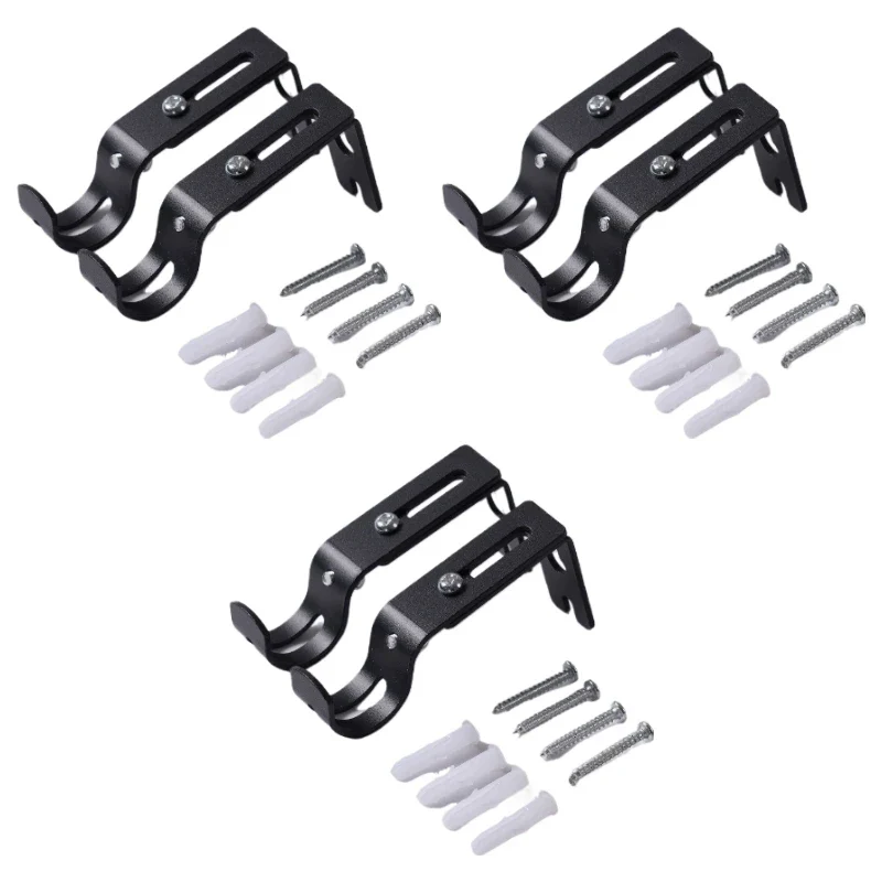 Heavy-Duty Adjustable Metal Curtain Rod Brackets