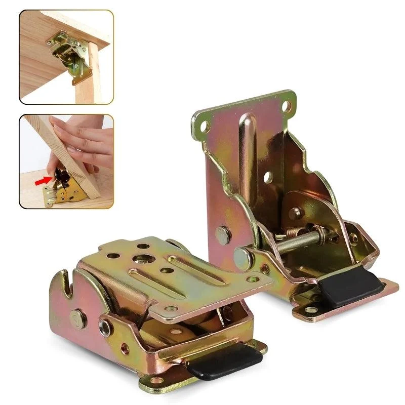 Selbstverriegelnde Klappscharniere 0–90° | Feder-Lock für sicheren Halt | Verzinktes Metall, robust & langlebig | 2 Stück (1+1)