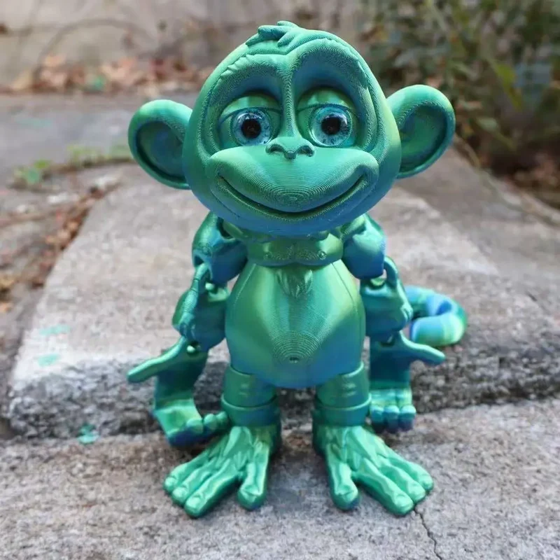 Playful 3D Printed Monkey Statue