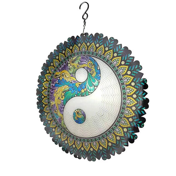Mandala Windgong aus Edelstahl | 3D-Windspiel für Garten, Balkon & Wohnraum | Rostfrei, elegant & beruhigend | Leicht aufzuhängen