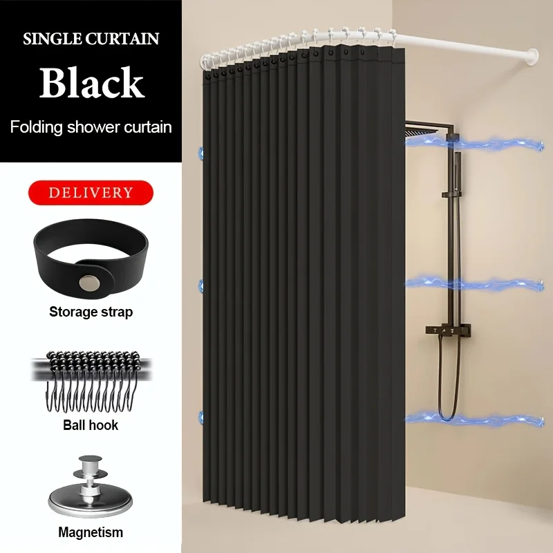 Magnetic Shower Curtain with Weighted Hem