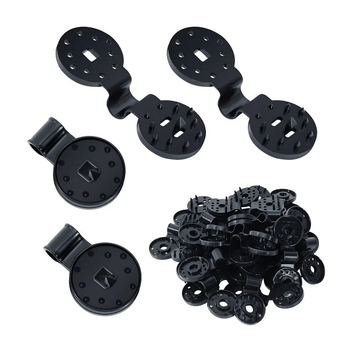 Clips für Schattiernetz & Markisentuch 50 Stück | Lock-Grip gegen Verrutschen bei Wind | Für Garten & Terrasse | Kunststoff schwarz 6×4 cm