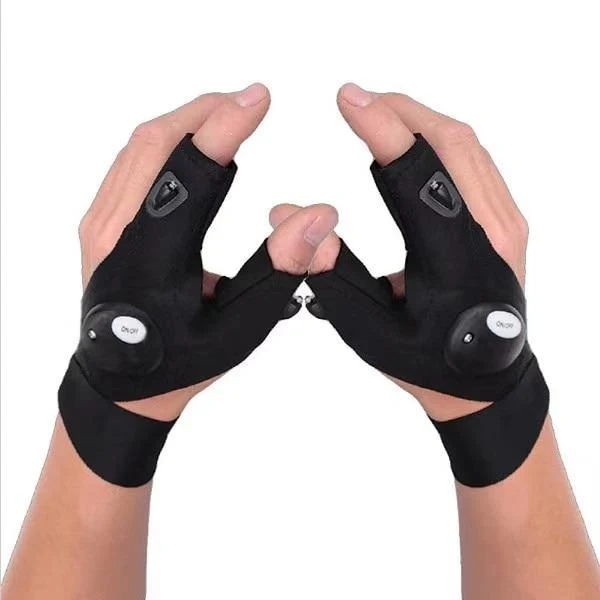 LED Vingerhandschoen met Licht Rechts Links Set voor Klussen Kamperen Vissen Fietsen Autoreparatie Handsfree | Sansoti