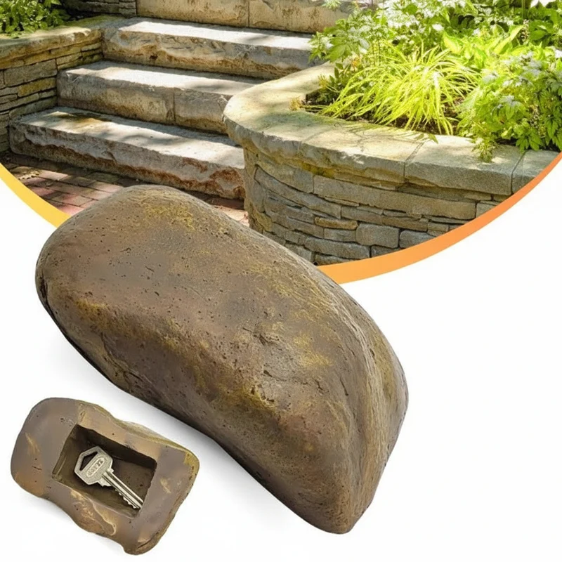 Tarn-Steinsafe für Garten & Outdoor – RockFort Geheimversteck aus robustem Harz | Wasser- & staubdicht | Für Schlüssel, Bargeld, Wertsachen