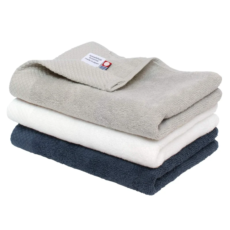 Broome Imabari Certified Hotel-Style Face Towels 3-Piece Set Ciel Cotton 100%