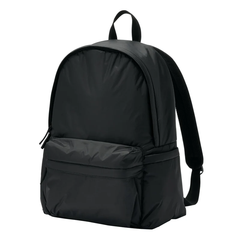 MUJI Water-Repellent Padded Backpack Shoulder-Relief Unisex Adult Black
