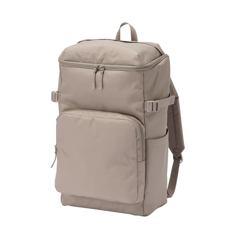 MUJI Water-Repellent Top-Opening Backpack Shoulder-Relief Dark Beige