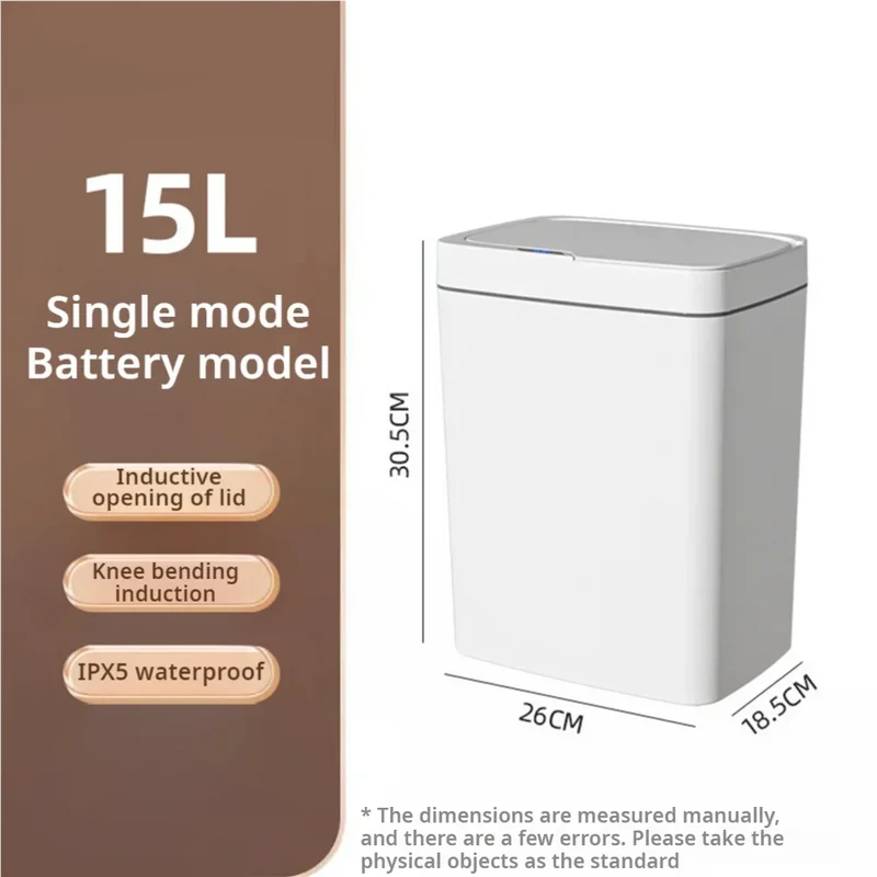 15L Touchless Sensor Trash Can with Automatic Lid