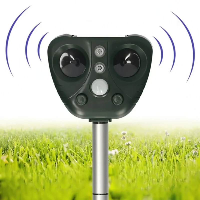 Ultrasone Dierenverjager op Zonne-Energie – 13,5–45,5 kHz – Bescherming Tuin – 5 Modi – Bereik tot 9 meter | Sansoti