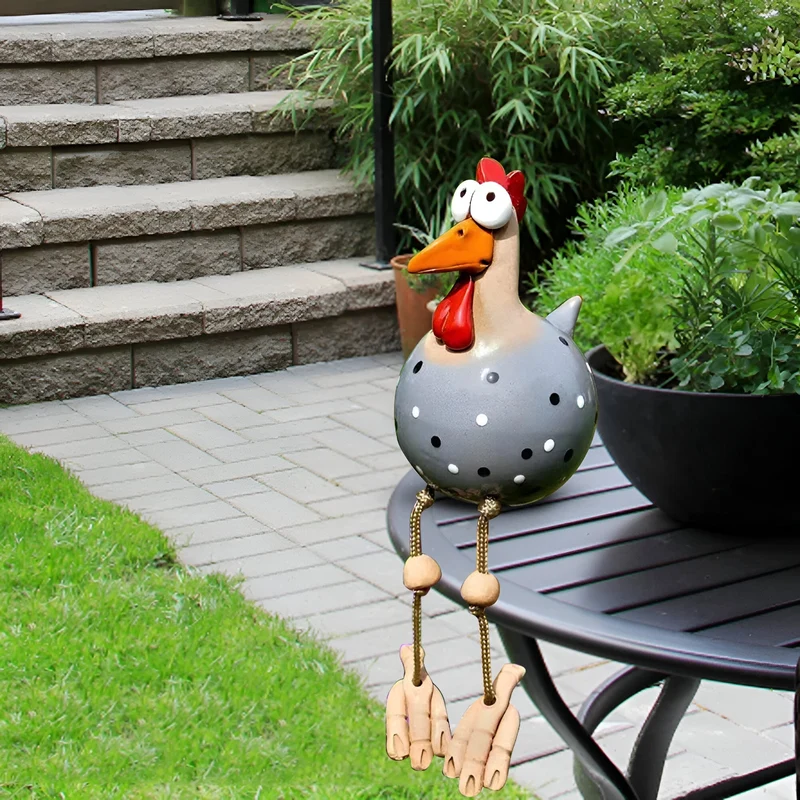 Statue Poule - Déco Jardin Résine - Grand Yeux