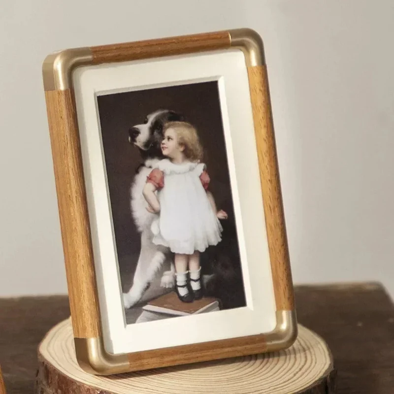 Fotolijst Hout Messing Vintage Tafelmodel Staand Liggend Meerdere Maten | Sansoti
