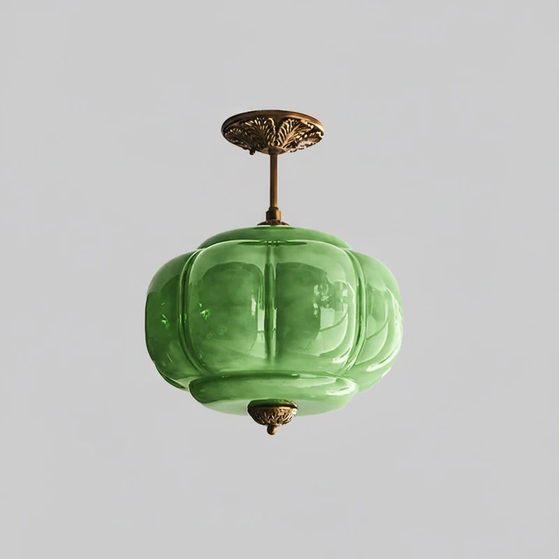 Vintage design plafondlamp van glas – elegante plafondverlichting met metalen details | Sansoti