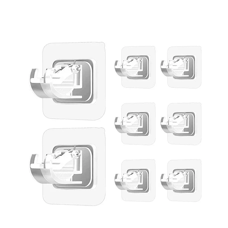 8-Pack Invisible No-Drill Curtain Rod Brackets