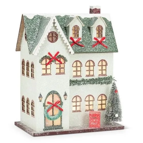 Maison lumineuse décorative vert et blanc