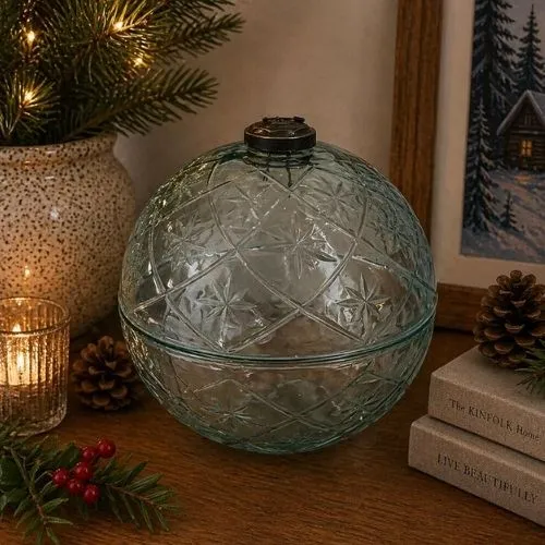Pot décoratif en verre en forme de boule de Noël