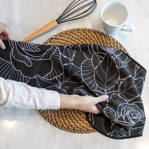 Linge à vaisselle en microfibre gaufré "Rose sublime" - K5 Clothing